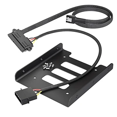 Abbildung von KabelDirekt SSD/HDD Einbaurahmen (22 Pin SATA auf 4 Molex Stromkabel 30cm und 7 3 Datenkabel 6 Gbit/s 60cm 8x Schrauben (Kreuzschlitz))