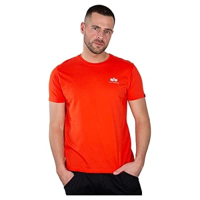 Abbildung von Alpha Industries Herren Basic T Small Logo Shirt, Atomic Red, M