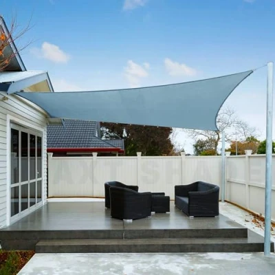 Abbildung von AXT SHADE Sonnensegel Wasserdicht Rechteckig 2x3m Wetterschutz Sonnenschutz PES Polyester mit UV Schutz für Terrasse Balkon Garten Graublau