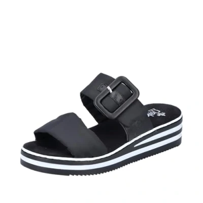 Abbildung von Rieker Pantolette flach, Damen, Größe: 41, Schwarz Schuhe
