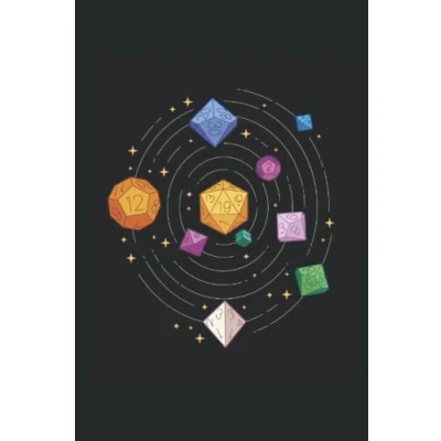 Abbildung von Notizbuch: Rollenspiel Notizbuch 6x9 Zoll DIN A5 120 Seiten Punktraster Rollenspieler Notizheft Gamer Tagebuch Würfel Schreibheft Sonnensystem Geschenk