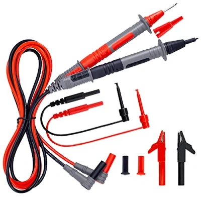 Abbildung von Messleitungen, Messleitungen für multimeter, Prüfsonden, Krokodilklemmen und Mini Haken, KAIWEETS KET01 Multimeter Zubehör Set (8PCS)