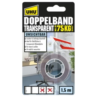 Abbildung von UHU doppelseitiges Klebeband 19 mm x 1.5 m transparent