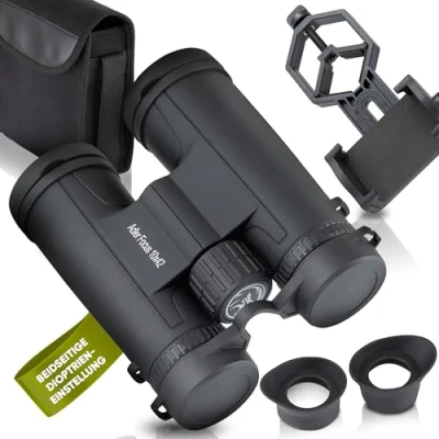 Abbildung von Adler Focus Fernglas 10x42 für Erwachsene, Eagle Eye Technologie, 18mm HD Augenmuschel, BAK4+FMC, Feldstecher, Brillenträger, Reisen, Wandern, Jagd, Vogelbeobachtung