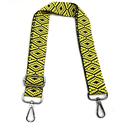 Abbildung von Taschengurte zum Wechseln Gelb, Verstellbarer Schultergurt für Taschen, Taschengurt Breit Karabiner Silber 3.8cm, Stoff Umhängegurt Schulterriemen Damen Taschen DIY, #3