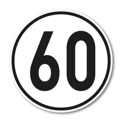 Abbildung von 60 km/h Aufkleber I Größe Ø 20 cm Geschwindigkeitsaufkleber kfz540