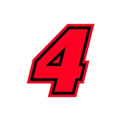 Abbildung von 4R Quattroerre.it 13394 Nummer Racing 4 Moto GP, Fluoreszierend Rot, 10 x 9,5 cm