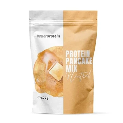 Abbildung von Protein Pancake Mix Neutral mit Eiweißpulver aus der Region zum braten einer proteinreiche Mahlzeit Produziert in Deutschland 400g better nutrition
