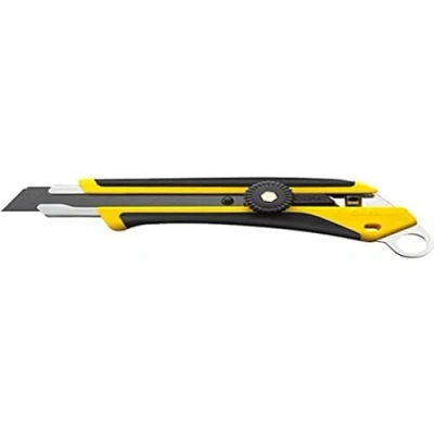 Abbildung von OLFA L 6 Cúter con bloqueo manual, mango antideslizante, púa de metal agujero 12mm para mosquetón seguridad y cuchilla 18 mm