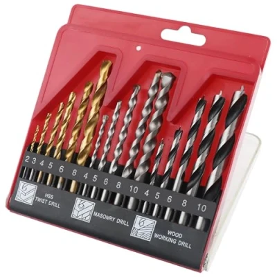Abbildung von Hi Spec 16 tlg. Schraubenausdreherset mit Bohrer Set gemischt in Aufbewahrungsboxi HSS titanbeschichtete für Holz, Metall, Kunststoff