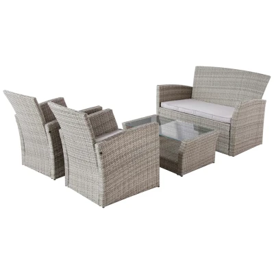 Abbildung von my Flair Gartenlounge Set, (4 tlg.), 1 Sofa, 2 Sessel, Tisch