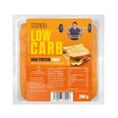 Abbildung von STEINER&#039;s low carb high protein Toast nur 0,9g Net Carbs 22g Eiweiß (280g)