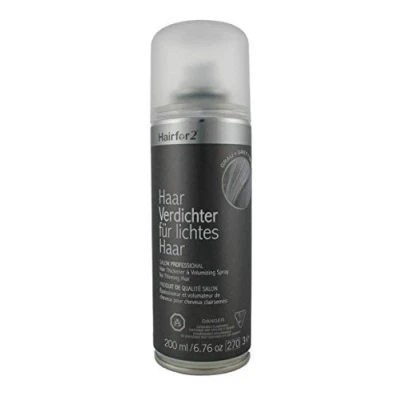 Abbildung von Hairfor2 Haarverdichtungsspray gegen lichtes Haar Haarpuder Streuhaar Haarauffüller Haarausfall Haarverdichter (200ml, Grau)