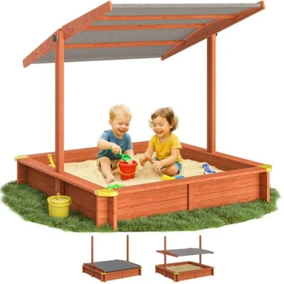 Abbildung von Spielwerk Sandkasten, Max mit Sonnendach 140x140cm imprägniertes Holz Füllstand Skala UV