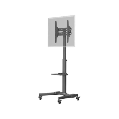 Abbildung von Goobay 59507 Mobiler TV Ständer rollbar / 37“ 70“ (94 178 cm) Monitor &amp; Fernseher Standfuss/Fernsehständer mit Rollen/TV Bodenständer höhenverstellbar/bis 35 kg/Schwarz