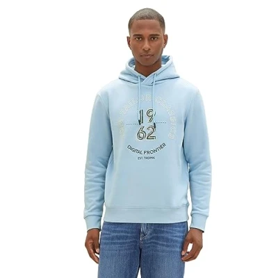 Abbildung von TOM Tailor Kapuzenpullover, Herren, Größe: Medium, Washed out middle blue