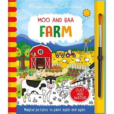Abbildung von Moo and Baa Farm, Mess Free Activity Book (Magic Water Colouring)