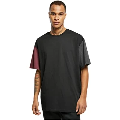 Abbildung von Urban Classics Oversized Colorblock Tshirt print, Herren, Größe: 3XL, Black