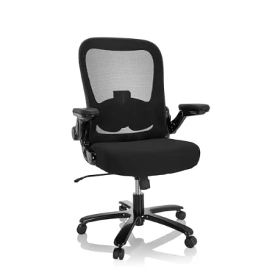 Abbildung von hjh OFFICE XXL Drehstuhl bis 220 kg belastbar Instructor SW I Stuhl Schwerlast Bürostuhl Stoff/Netz Schwarz 691006