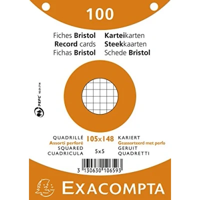 Abbildung von EXACOMPTA 10658E Karteikarten, DIN A5, kariert, farbig sortiert