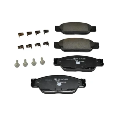 Abbildung von HELLA 8DB 355 018 551 Bremsbelagsatz nicht für Verschleißwarnanzeiger vorbereitet mit Bremssattelschrauben Zubehör JAGUAR: S Type