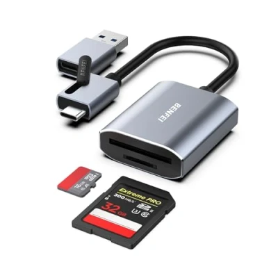Abbildung von BENFEI Speicherkartenleser, USB Kartenleser 3.0, C Aluminum 2in1, Kartenlesegerät C, kompatibel für SD/Micro SD/TF/SDHC/SDXC, mit Android/Windows/Mac/iPad OS usw.