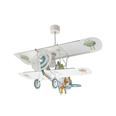 Abbildung von Dalber Lampe Kinderzimmer, kinderlampe Pendelleuchte Hängelampe, Deckenleuchte Kinder, Deckenlampe kinderzimmer Flugzeug Krokodil Tiere, 54542, E27 15W LED