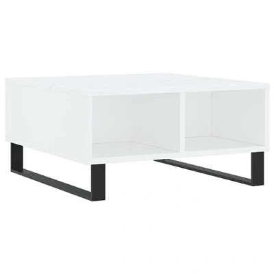 Abbildung von vidaXL Couchtisch, Sofatisch für Wohnzimmer, Wohnzimmertisch mit viel Stauraum, Beistelltisch Kaffeetisch Wohnzimmermöbel, Weiß Holzwerkstoff