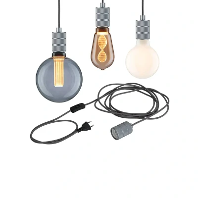 Abbildung von Paulmann 78437 Pendelleuchte Neordic Tilla inkl. Stecker ohne Leuchtmittel max. 20 Watt Hängeleuchte Alu Metall E27