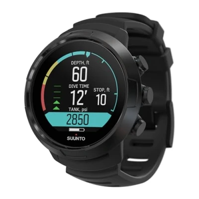 Abbildung von SUUNTO D5 Tauchcomputer mit Farbdisplay, 100m Wasserdicht, Alarmfunktion, Stoppuhr, Wetterinformationen, Kompass und einer Akkulaufzeit von bis zu 12 Stunden im Tauchmodus