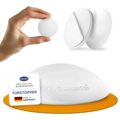 Abbildung von Bummsinchen Türstopper Wand Weiß selbstklebend [10 Stück] Ø 40 mm kleiner Wandpuffer für Wandschutz Türpuffer Türanschlag, Türgriffschutz, Türklinken Stopper