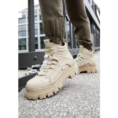 Abbildung von Buffalo Aspha MID Plateaustiefelette, Damen, Größe: 40, Beige Schuhe