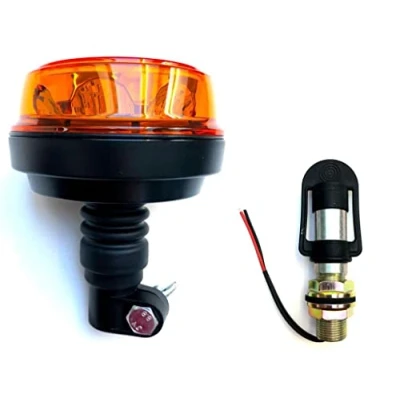 Abbildung von MelTruck® LED Warnleuchte Rundumleuchte 12V 24V mit 4 Blitzmuster E9 ECE R65 R10 für Traktor PKW LKW (Aufsteckrohr I)