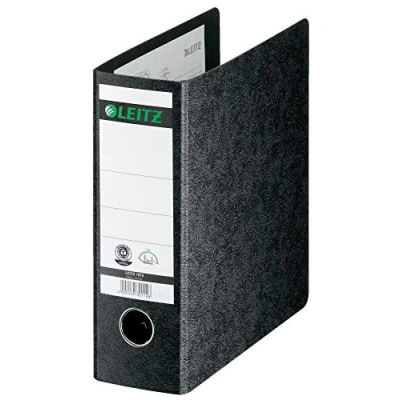 Abbildung von Leitz Qualitäts Ordner 180 A5, 5er Pack, Schwarz, 80 mm Rücken, Einband aus Hartpappe, 10750000