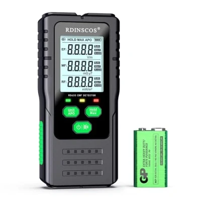 Abbildung von EMF Messgerät Strahlungsdetektor Digitaler Elektromagnetische Felder Handgehaltener EF/MF/RF Strahlung für Geisterjagd, Zuhause, Büro, Outdoor