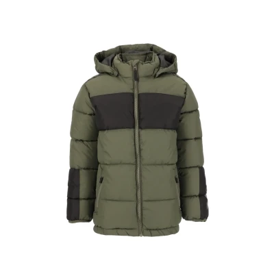 Abbildung von Zigzag Unisex Winterjacke donkergroenzwart für Kinder, Größe: 104, Donkergroen zwart