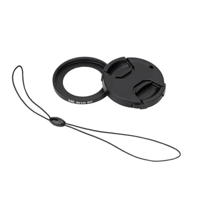 Abbildung von JJC Filteradapterring &amp; Objektivdeckel Set für Canon PowerShot V10 Kamera, Objektivadapterring aus Aluminiumlegierung auf 37 mm Filter, Objektivschutzzubehör