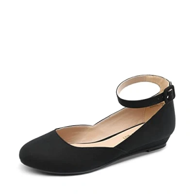 Abbildung von DREAM PAIRS Damen Schuhe, lässig, spitzer Zehenbereich, Ballett Komfort, weiche Slip on Flachschuhe,Size 37,Schwarz Wildleder,REVONA E