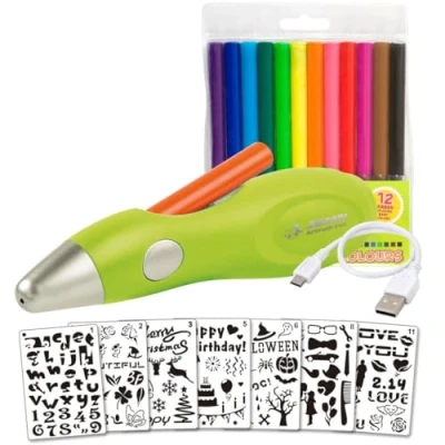 Abbildung von Kreativset JOLLY Airbrushset für Kinder Elektrischer Airbrush Stift inkl. Vorlagen (Airbrush Fun), (21 tlg)