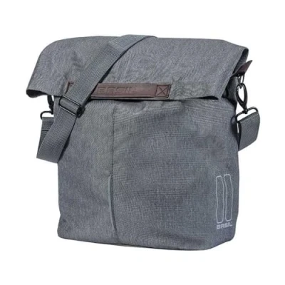 Abbildung von Fahrradtasche Basil City Shopper 14 16 Liter 30 X 18 49 Cm Grau