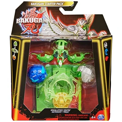 Abbildung von Bakugan 3.0 Starter Pack mit 3 Bällen (1 Special Attack Ventri, zwei Core Balls Octogan und Trox) für Kinder ab 6 Jahren