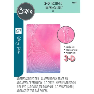 Abbildung von Sizzix 666701 3 D Textured Impressions Embossing Folder by Stacey Park Prägeschablone mit 3D Prägung, Cosmopolitan, French Twist, Mehrfarbig, One Size
