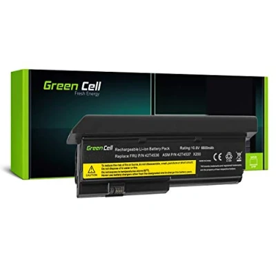 Abbildung von Green Cell Extended Serie 42T4650 Laptop Akku für Lenovo ThinkPad X200 X200s X201 X201i X201s (9 Zellen 6600mAh 10.8V Schwarz)
