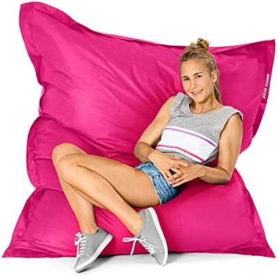 Abbildung von Green Bean© Outdoor Sitzsack XXL 140x180cm 380 Liter Kinder &amp; Erwachsene Bean Bag EPS Perlen Füllung Riesensitzsack Groß Liegekissen Waschbar Wetterfest Lounge Chair Sitzkissen Bodenkissen Pink