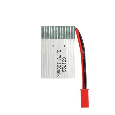 Abbildung von Lithium Polymer Akku 3.7V 150mAh 651723 20C Wiederaufladbarer Lipo Ion mit JST 2P Stecker für RC Drohne Flugzeug Zubehörteil