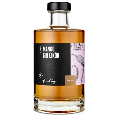 Abbildung von WAJOS Mango Gin Likör 350ml (18% vol) fruchtiger mit lecker im Cocktail und Sekt oder pur auf Eis Fruchtlikör Geschenk Geschenkidee