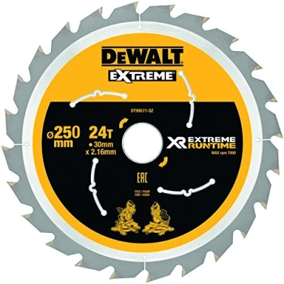 Abbildung von DeWalt DT99571 QZ Hojas para Sierra Circular Estacionaria XR EXTREME RUNTIME 250mm x 30mm 24D