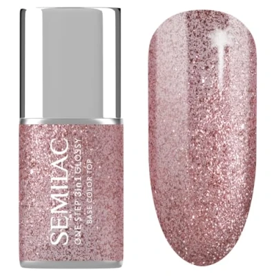 Abbildung von Semilac UV Nagellack 3in1 One Step Glossy S250 Glitter Pink 7 ml