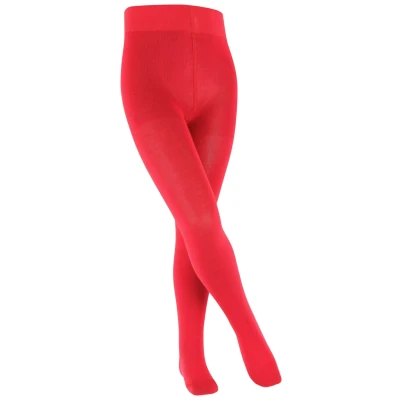 Abbildung von FALKE Unisex Kinder Strumpfhose Family K TI nachhaltige biologische Baumwolle dick einfarbig 1 Stück, Rot (Fire 8150) neu umweltfreundlich, 80 92