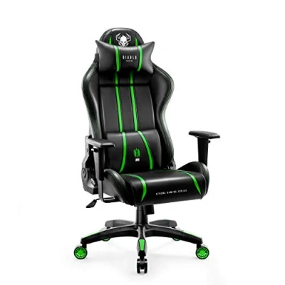 Abbildung von Diablo X One 2.0 Gaming Stuhl Bürostuhl Schreibtischstuhl Verstellbare Armlehnen Ergonomisches Design Nacken/ Lendenkissen Grün Normal (L)